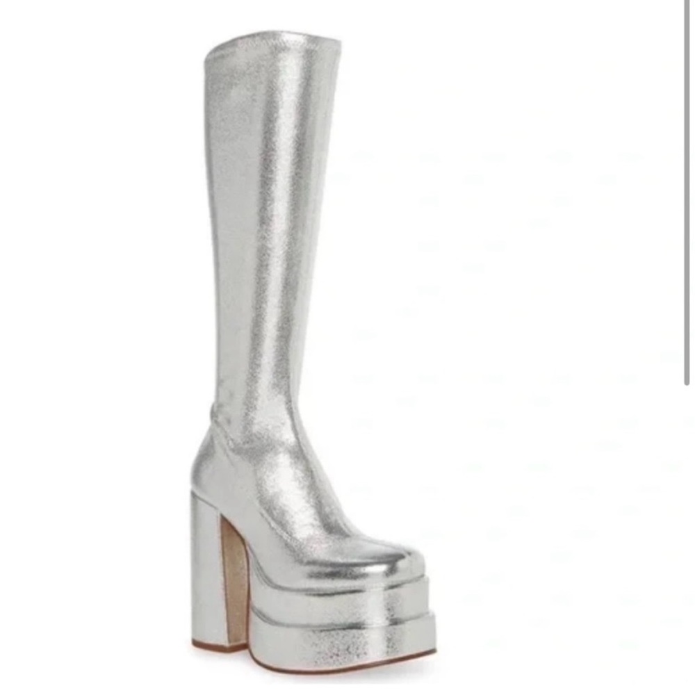 Steve Madden cypress Silver Platform Knee-High Boots